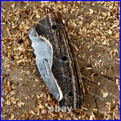 Custom Handmade Damascus Pocket Knife, Hunting & Camping Knife, Folding Knife