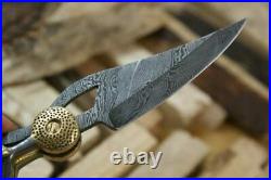 Custom Handmade Damascus Steel 7.5 Folding Knife, Skinner Knife, Pocket Knife