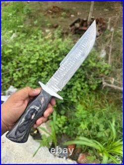 Custom Handmade Damascus Steel Bowie Knife Pattern Blade Resin Wood Handle