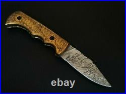 Custom Handmade Damascus Steel Pocket Non Lock Folding Knife With Sheath