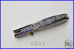 Custom Handmade Folding Knife Color Damascus Steel Engraved Black Pearl Handle