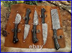 Custom Handmade HAND FORGED DAMASCUS STEEL CHEF KNIFE Set Kitchen Knives CH-51