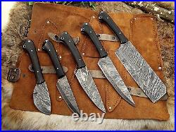 Custom Handmade HAND FORGED DAMASCUS STEEL CHEF KNIFE Set Kitchen Knives CH-51