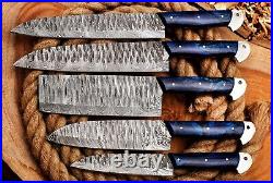 Custom Handmade HAND FORGED DAMASCUS STEEL CHEF KNIFE Set Kitchen Knives-Set-14