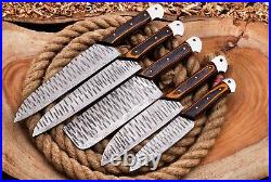 Custom Handmade HAND FORGED DAMASCUS STEEL CHEF KNIFE Set Kitchen Knives-Set-20