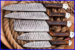 Custom Handmade HAND FORGED DAMASCUS STEEL CHEF KNIFE Set Kitchen Knives-Set-20