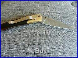 Custom Inlay Woolly Mammoth Raindrop Damascus Steel Blade Folding Pocket Knife