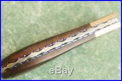 Custom J. L. Gill DAMASCUS blade Mokume bolsters Titanium liners folding knife