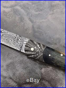 Custom Ken STEIGERWALT Damascus Gentlemans Folding Knife