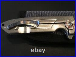Custom Les George Rockeye Damascus/Mokume/Timascus Folding Folder Flipper Knife