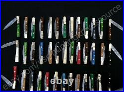 Custom Made Damascus Folding Knives Lot of 52-PCS