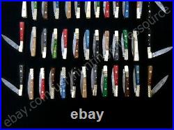 Custom Made Damascus Folding Knives Lot of 52-PCS