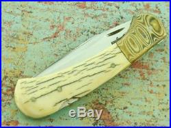 Custom Make Ed Kalfayan Mastodon Damascus Folding Pocket Knife Vintage Knives
