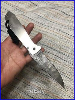 Custom Randall Gilbreath Damascus Blade Titanium Liner Lock Folding Knife