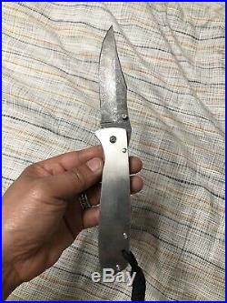 Custom Randall Gilbreath Damascus Blade Titanium Liner Lock Folding Knife