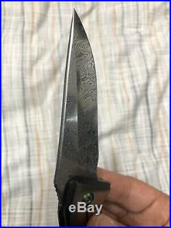 Custom Will Moon MK9 Damascus Liner Lock Folding Knife
