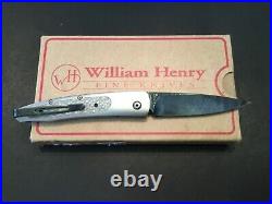 Custom William Henry Knives Argent B10Dark Damascus Flipper Folder Folding Knife