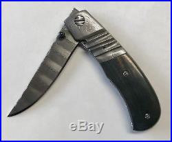 Custom William McHenry Damascus Gentlemans Folding Knife Mastadon #125 RARE