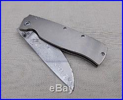 Custom folding knife SWIFT BIG, from Cheburkov workshop. Stainless Damascus
