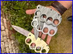 Custom handmade damascus steel folding knife pocket knife swiss knife with sheat