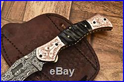 Cutlery Salvation Custom Hand Made Damascus Folding Knifeliner Lockcs-149