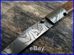 D. B. FRALEY damascus custom folding knife DIXON, CA very rare
