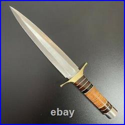 D2 Steel Toothpick Dagger 15 Knife, with Free Pocket Folding Damascus Knife