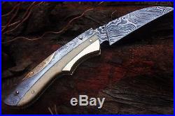 DKC-169 Sweet Sally Damascus Steel Folding Pocket Knife 5 Folded 9 Long 3 Bla