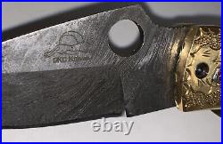 DKC-617 VEGASMAN Damascus Steel Knife Folding Pocket Knife Hand Engraved 8 NEW