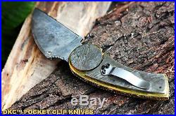 DKC-621 Wheeler Damascus Pocket Folding Knife