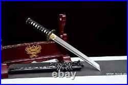 Damascus Folded Steel Blade Handmade Full Tang Samurai Tanto Knife Sharp