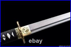 Damascus Folded Steel Blade Handmade Full Tang Samurai Tanto Knife Sharp