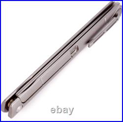 Damascus Folding Pocket Flipper Knife Tanto Blade Titanium Handle Small Slim EDC
