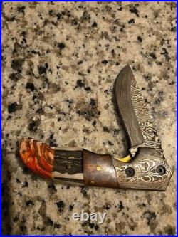 Damascus Folding Pocket Knife