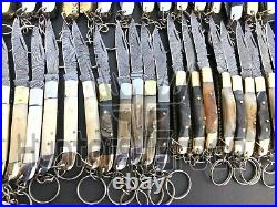 Damascus Handmade 5 Folding pocket Knife Keychain Folding Knife (Lot Of 100)