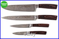 Damascus Knife Set With Japanese 67 Layer Folded High Grade VG-10 Stainless