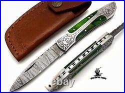 Damascus Pocket knife Folding Knife Viking Knife EDC Tool Damascus Knives
