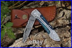 Damascus Pocket knife Folding Knife Viking Knife EDC Tool Damascus Knives