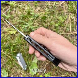 Damascus Steel Blade Folding Knife G10 Handle Tactical Survival EoC