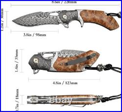 Damascus Steel Folding Pocket Knife For outdoor hunting Fishing camping knife