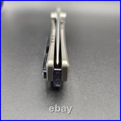 Damascus Steel VG10 Blade Titanium Folding Knife with Zirconium Timascus Inlays