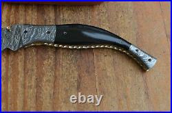Damascus custom made beautiful folding knife From The Eagle Collection ASM7323