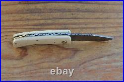 Damascus custom made folding knife Laguiole Type From The Eagle Collection M7482