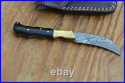 Damascus custom made folding knife Laguiole Type From The Eagle Collection M857v