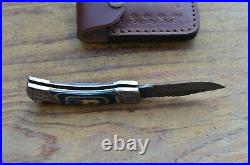 Damascus custom made folding pocket knife From The Eagle Collection Z5822v