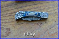 Damascus custom made folding pocket knife From The Eagle Collection Z5823v