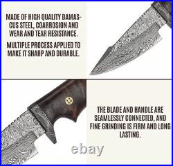 Damascus knife -Handmade Damascus hunting knife Hand forged Damascus steel knife