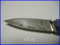 Damascus steel VG10 Liner lock knife Abalone handle Folding knife Pocket Knife