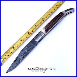 Damascus steel folding pocket knife, camping knife utility knife survival knife H