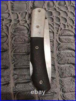 Dark Burlwood Handle Damascus 52100/Nickel Steel Spear Point Pocket Knife